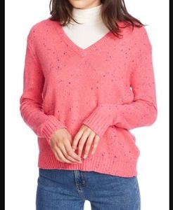 Court and Rowe Nep Flecked V-neck Sweater.